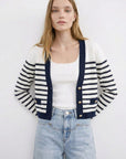 influencer italia - CARDIGAN Navy/White - 05J7384