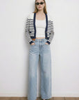 influencer italia - CARDIGAN Navy/White - 05J7384