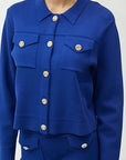Giacca Maglioncino Influencer j6765 Blu Elettrico