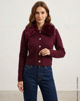 influencer italia - cardigan con collo pelliccia - 06j8196