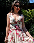 Abito Les Filles AB001336 Colore Panna/Fuxia