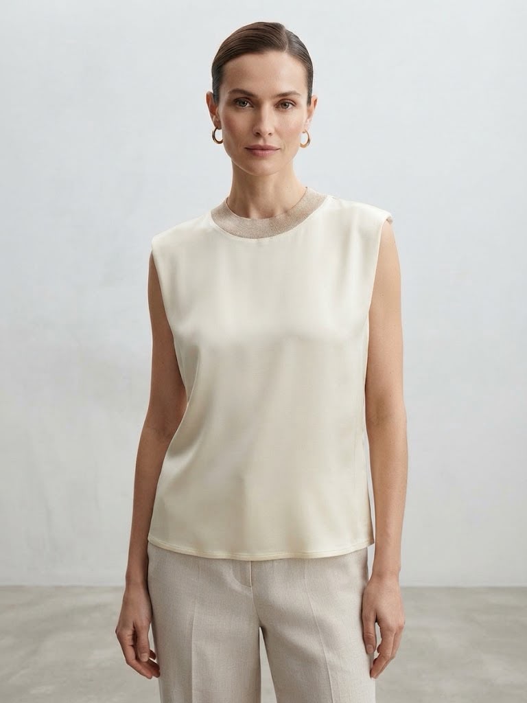giorgia e johns  -  top collo laminato  -  60030