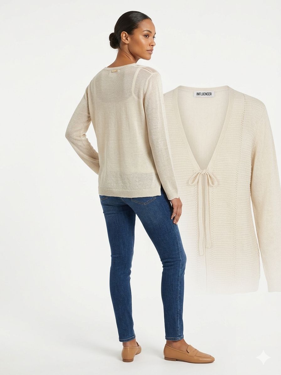 influencer italia  -  cardigan morbido in filo  -  05Q10364