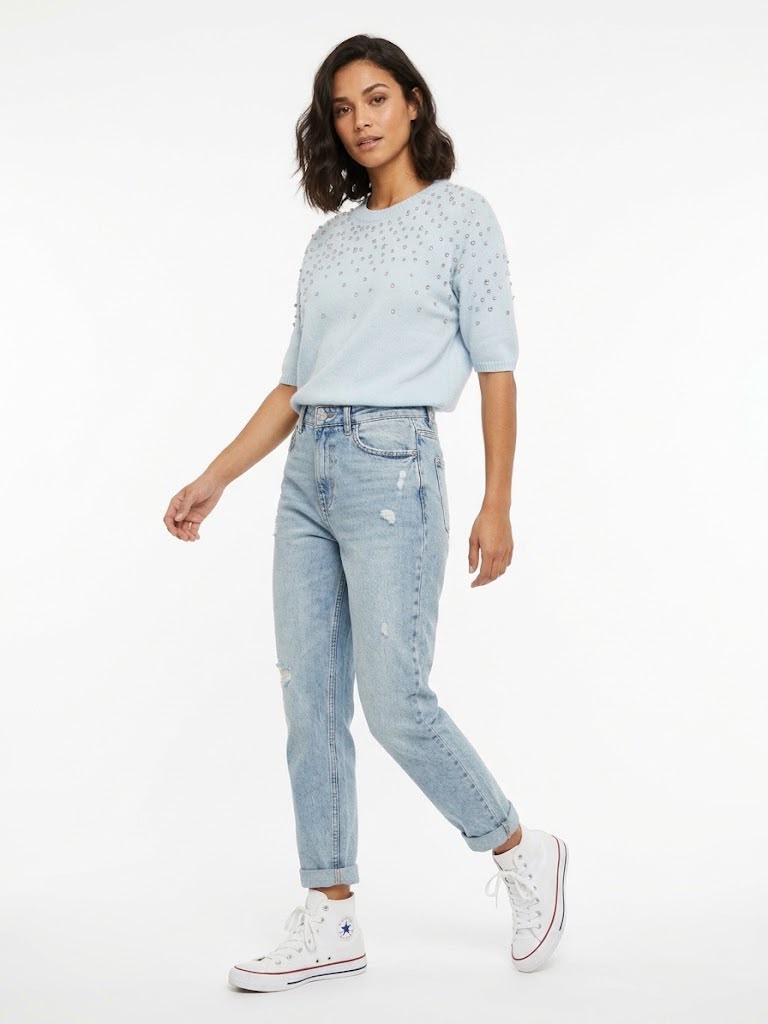 scrilù  -  shirt manica corta con strass  -  Mg213