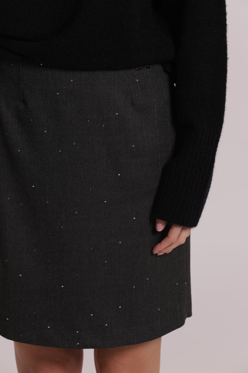 mimi mua  -  GONNA CORTA IN GESSATO CON PAILLETTES  -  esap-5302