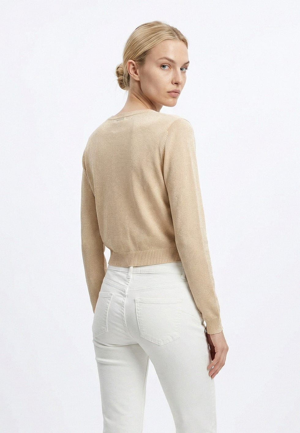 influencer italia  -  cardigan in filo con chiusura fiocco  -  05J7748