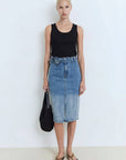 influencer italia  -  gonna denim Jeans  -  05P124