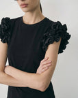 influencer italia  -  T-SHIRT nera-corallo  -  05X619
