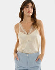 giorgia e johns  -  Top raso inserti in pizzo  -  30037