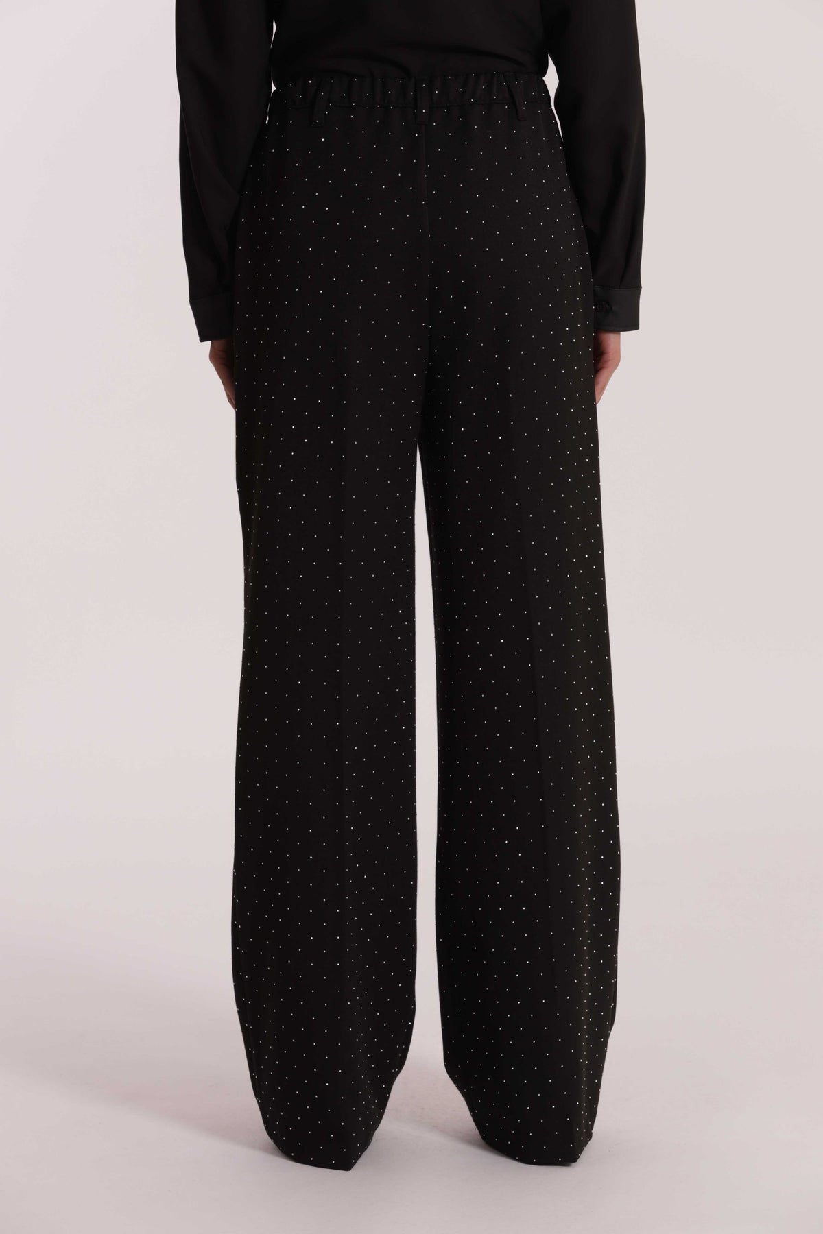 mimi mua  -  Pantaloni mimi mua 
modello a palazzo
Tempestato di mini strass  -  MRAN-2955