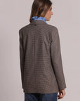 mimi mua  -  GIACCA LUNGA DOPPIO PETTO SFODERATA IN PIED DE POULE LUREX  -  esap-6691