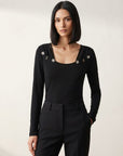 les filles  -  shirt manica lunga scollo a barca  -  lfm-1961