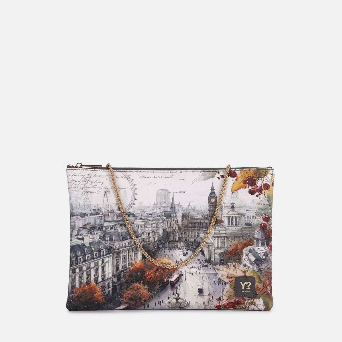 ynot  -  Bag Clutch Grande Stampa Città
dimensioni: larghezza 32 x profondità 2 x altezza 22 cm  -  yes605f7