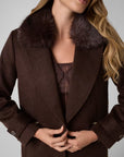 GUESS  -  Cappotto con collo in pelliccia sintetica  -  w6bl43w4095