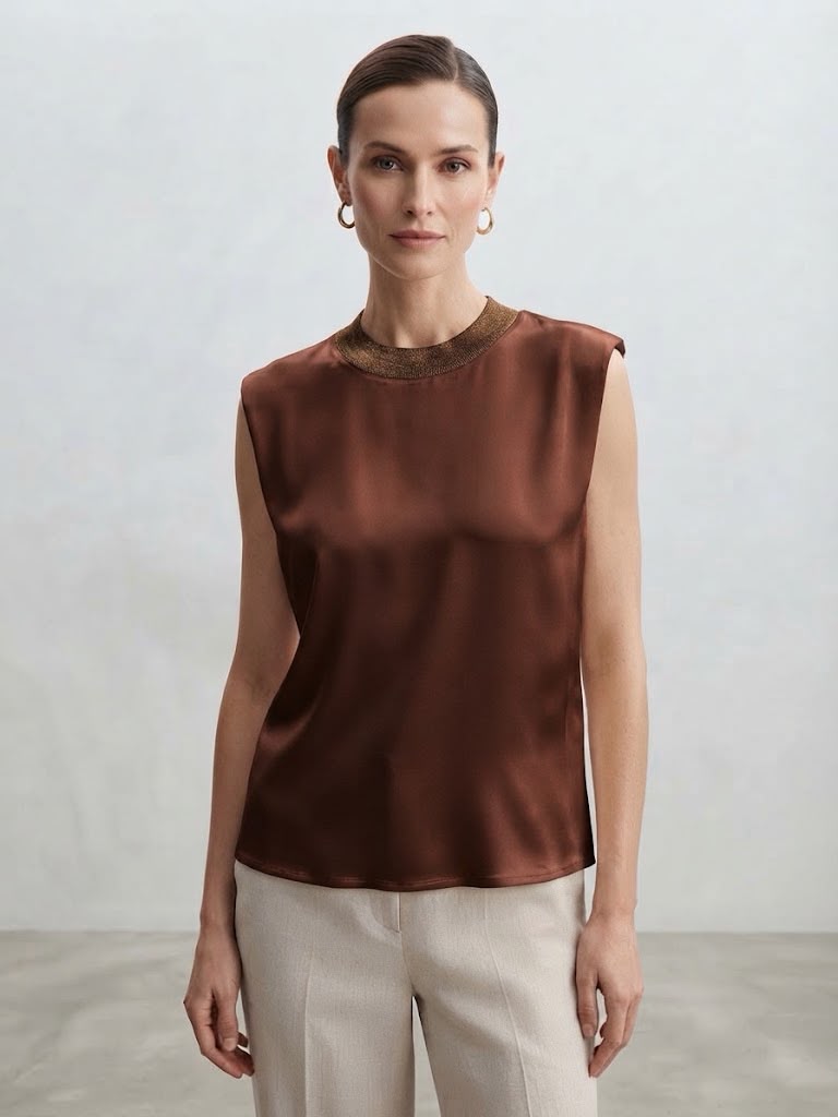 giorgia e johns  -  top collo laminato  -  60030