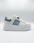 ynot  -  Scarpa bianca con particolare celeste para alta  -  KAT012S1