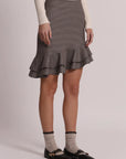mimi mua  -  GONNA CORTA CON ROUCHES IN PIED DE POULE LUREX  -  esap-5301