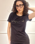 influencer italia  -  Shirt influencer 
Dettaglio scritta in paillettes
Maniche corte  -  03AB186
