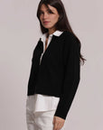 mimi mua  -  maglioncino con collo camicia  -  afap-3840