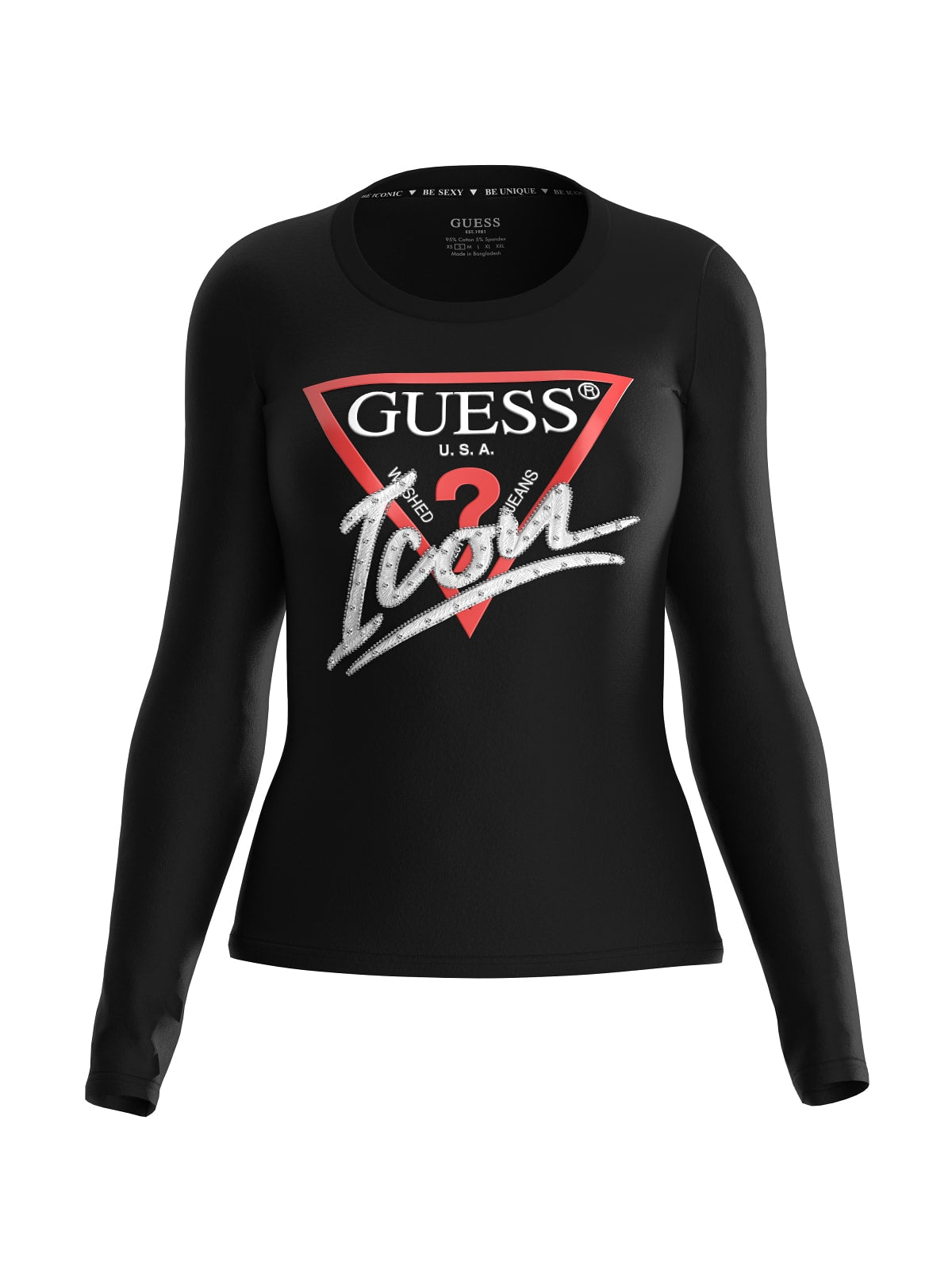GUESS  -  SHIRT GUESS IN COTONE 
LOGO GUESS ROSSO 
MANICA LONGA 
MODELLO ICON  -  W4YI33I3Z14