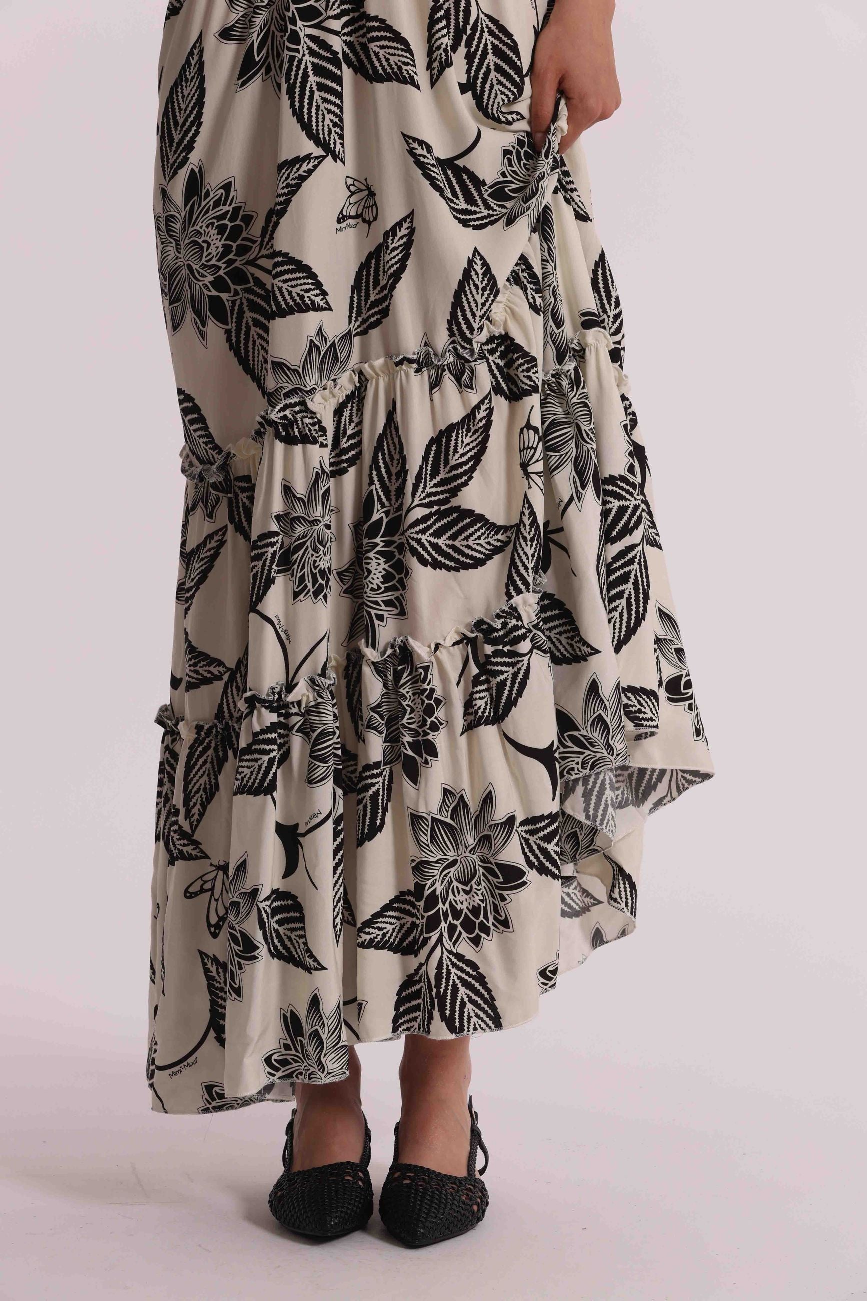 mimi mua  -  Vestito fantasia foglia fiore  -  JJAO-4475