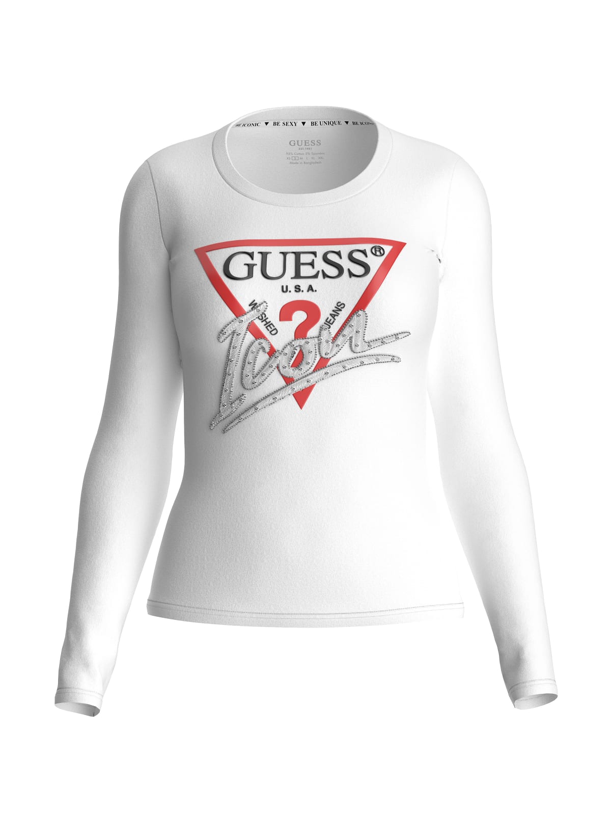 GUESS  -  SHIRT GUESS IN COTONE 
LOGO GUESS ROSSO 
MANICA LONGA 
MODELLO ICON  -  W4YI33I3Z14