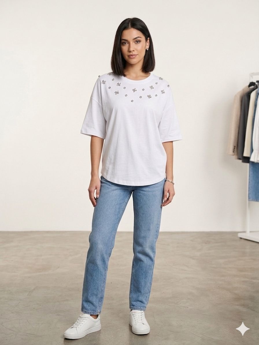 influencer italia  -  maglia in cotone morbida  -  05AB221