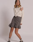 mimi mua  -  GONNA CORTA CON ROUCHES IN PIED DE POULE LUREX  -  esap-5301