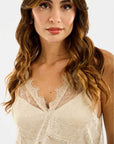 giorgia e johns  -  Top raso inserti in pizzo  -  30037