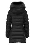 -  giubbino lungo con cappello, pelliccia  -  w6bl77w4713