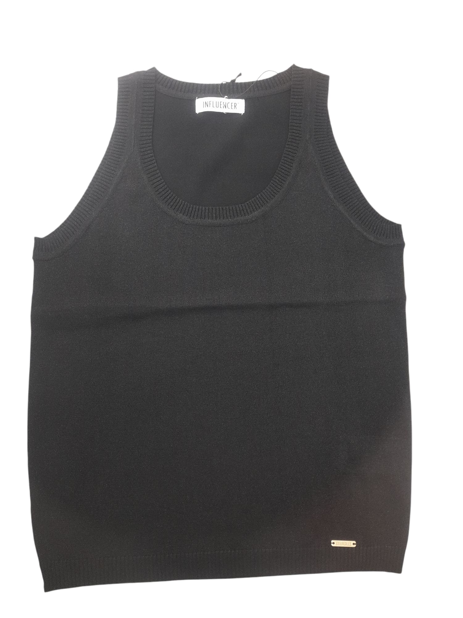 influencer italia  -  Maglia influencer a giro manica 
Modello a canotta 
effetto lurex  -  03J7304